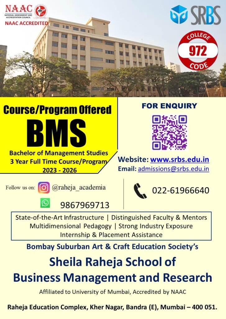 Thank You - BMS Program - Bachelors Of Management Studies - SRBS, Mumbai