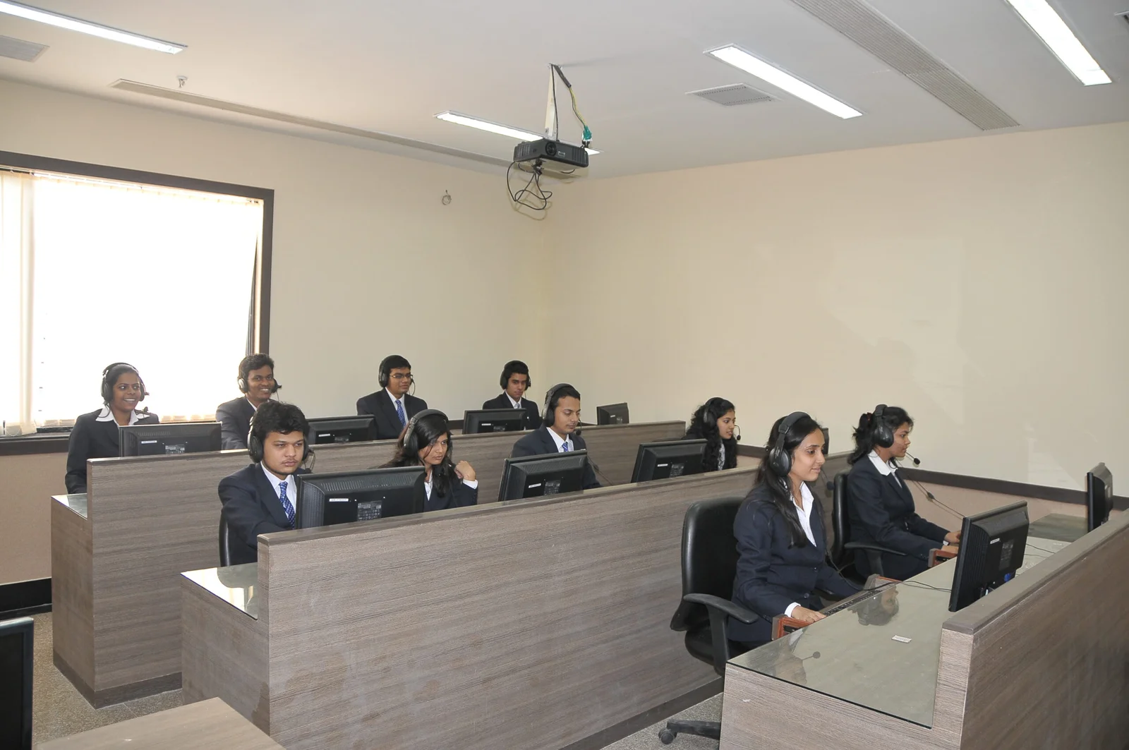Computer CLasses students with Headphone SRBS
