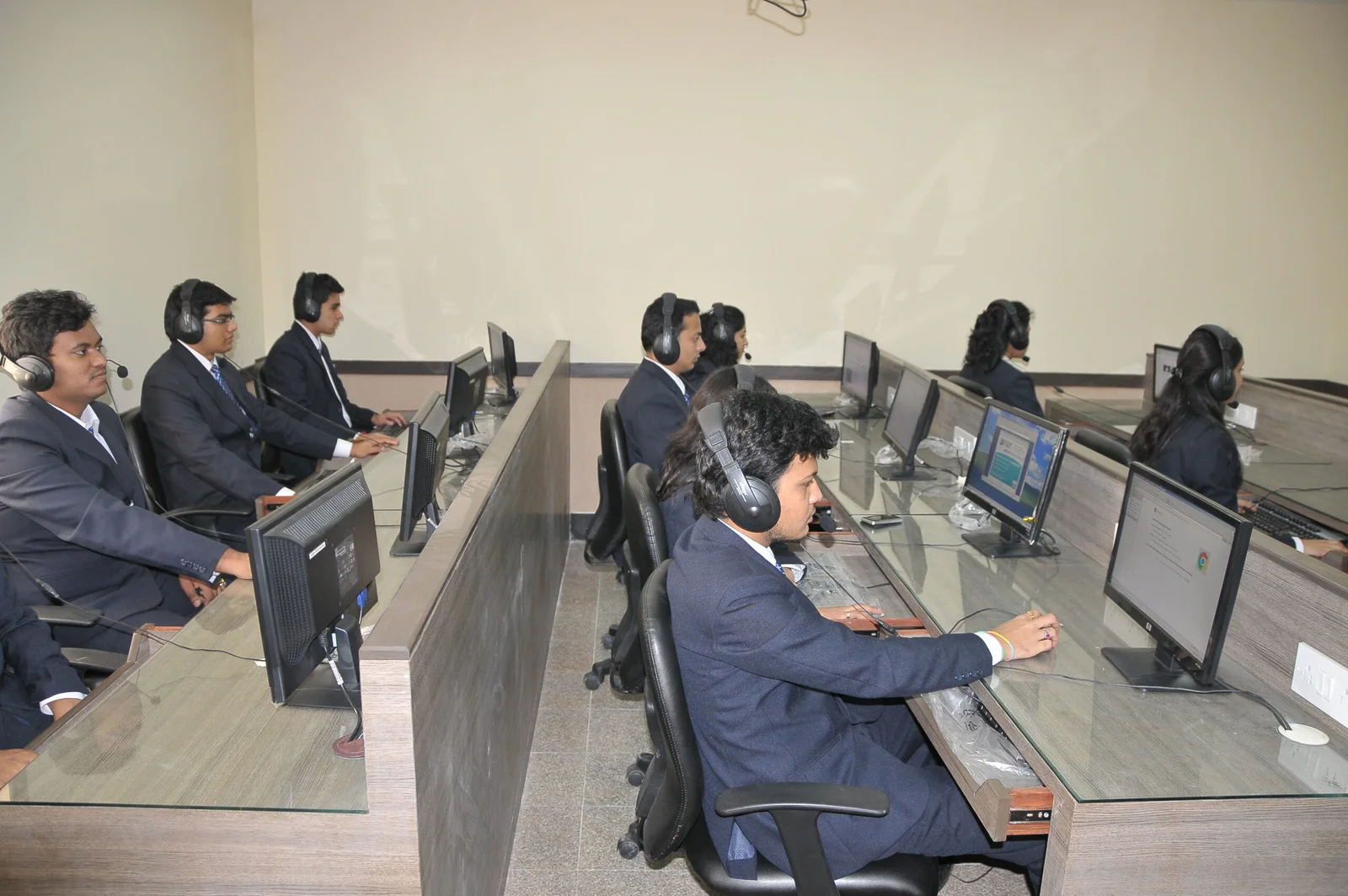Computer CLasses students with Headphone SRBS